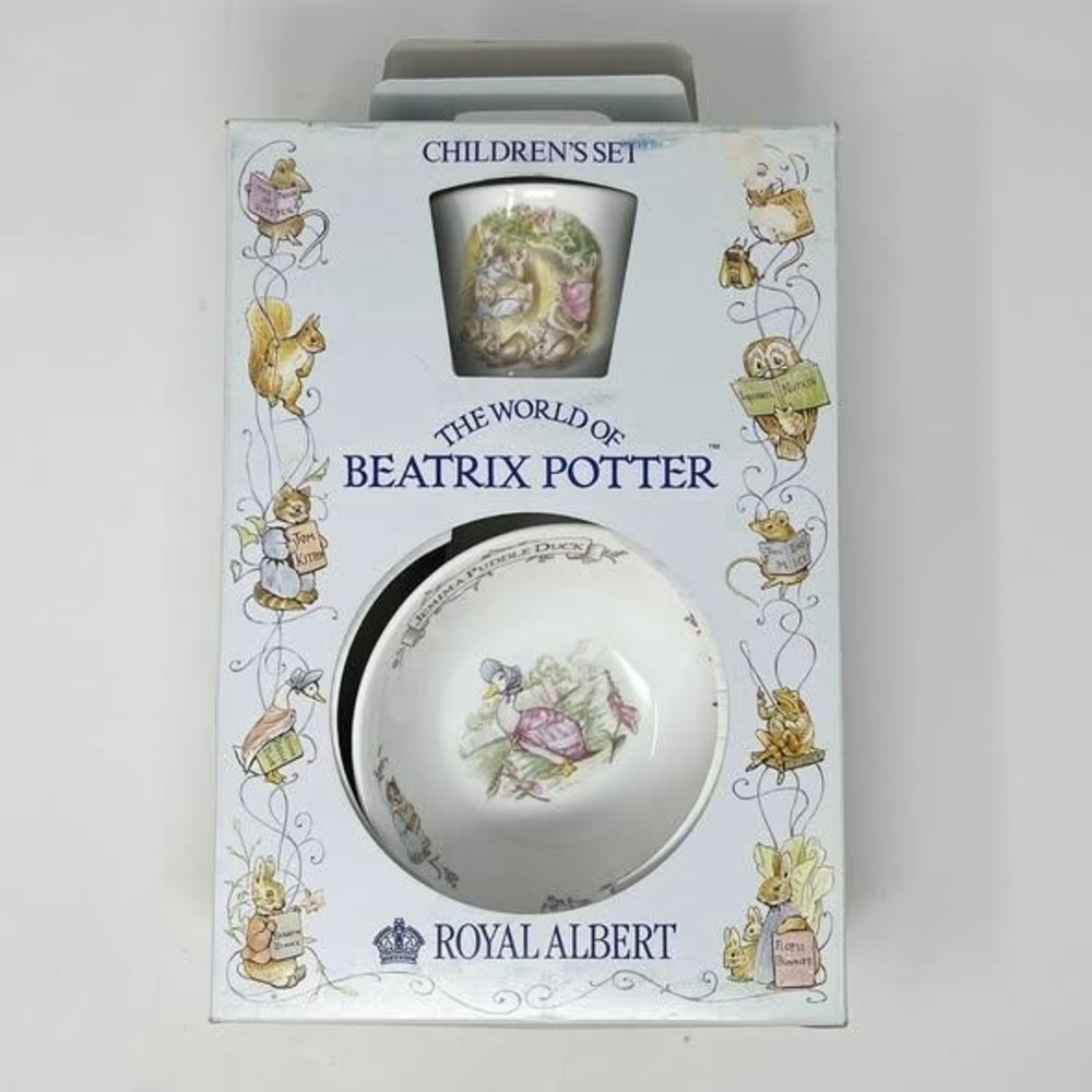 Vtg Royal Albert Beatrix Potter 3-Piece Childrens Dinnerware Set Bone China‎